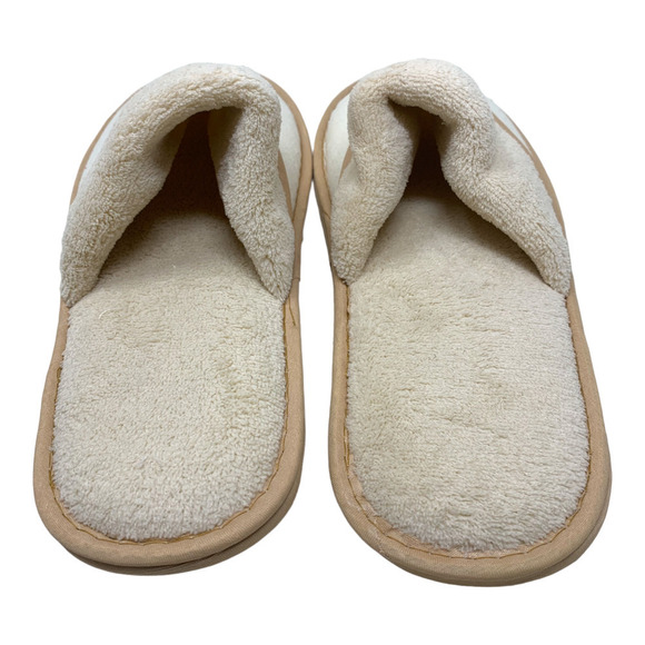 New The Vista at Hilton Tel Aviv Gents Slippers OSFM Bagged Ivory Velour - Picture 4 of 8
